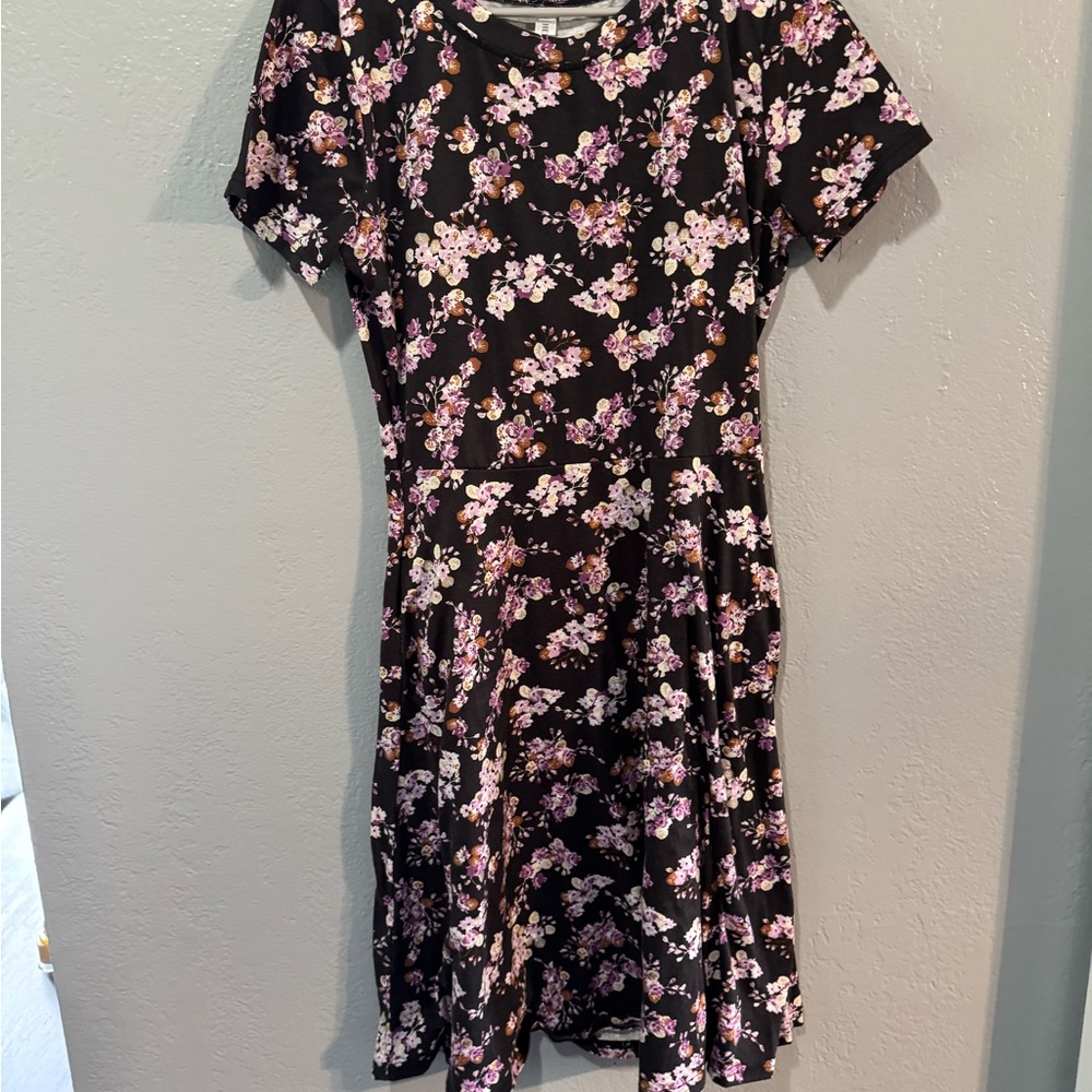 Floral Black Dress